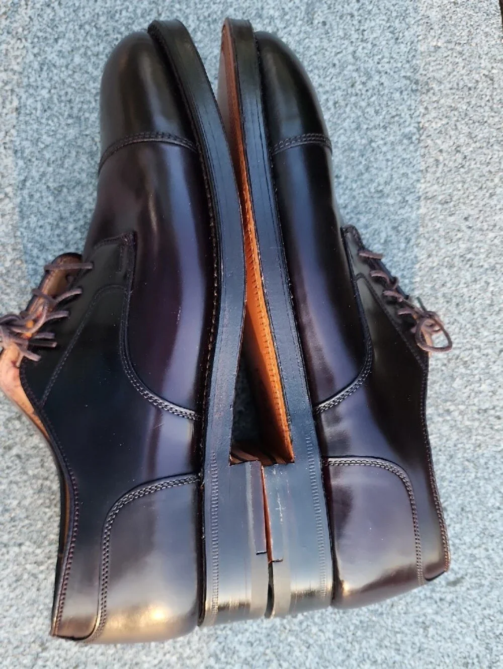 Alden 2160 Straight Tip Blucher Shoes In Color # 8, Shell Cordovan Size 7.5 C/E